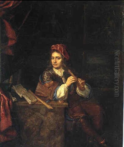 Portrait Of A Man In An Interior by Nicolaes Maes