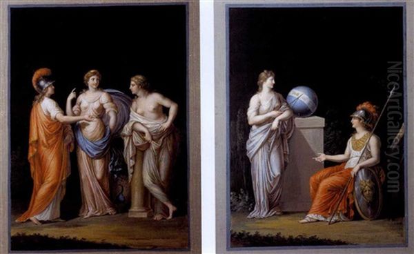 Scene Mitologiche (set Of 3) Oil Painting by Michelangelo Maestri