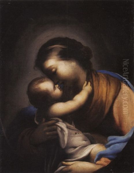 Madonna Col Bambino Oil Painting by Francesco Maffei