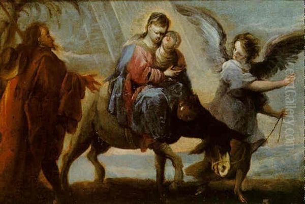 The Flight Into Egypt Oil Painting by Francesco Maffei