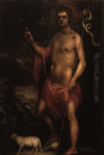 St. John The Baptist In The Wilderness Oil Painting by Francesco Maffei