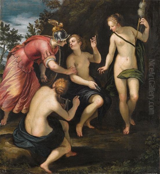 Minerva Und Die Parzen Oil Painting by Alessandro Maganza