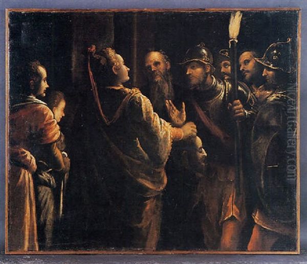 Giuditta Con La Testa Di Oloferne Oil Painting by Giovanni Battista I Maganza