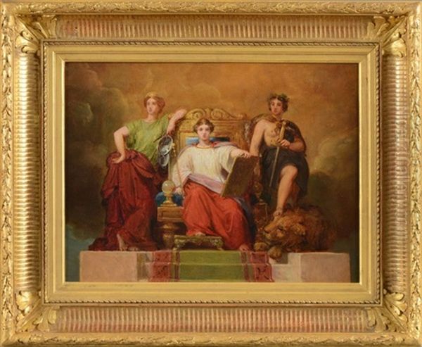 Allegorie Des Vertus Cardinales Oil Painting by Antoine Magaud