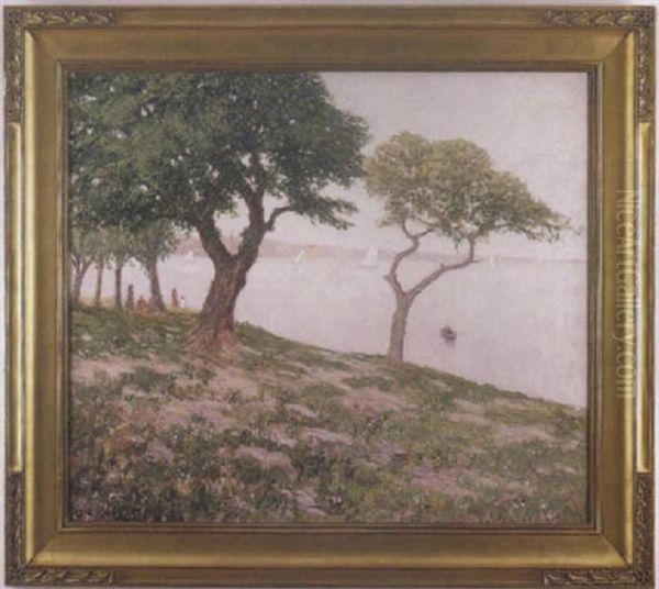 A Summer's Day On The Bay Oil Painting by James C. Magee