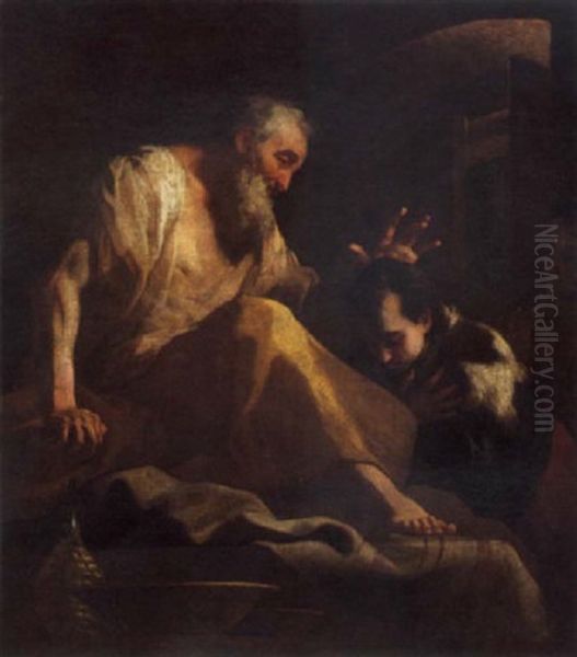 La Primogenitura Di Esau Oil Painting by Domenico Maggiotto