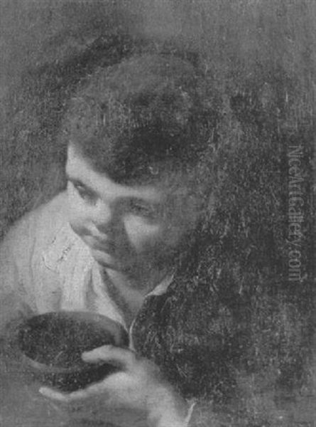 Jeune Garcon Tenant Une Ecuelle Oil Painting by Domenico Maggiotto