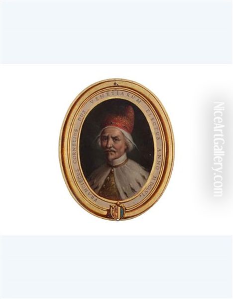 Franciscus Cornelius Dux Venetiarum, Electus Anno Mdclvi Oil Painting by Francesco Maggiotto