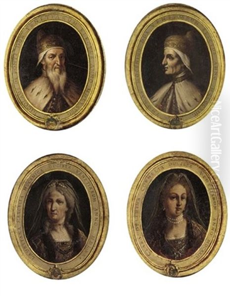 Portrait Of Doge Tommaso Mocenigo (+ 3 Others; Set Of 4) Oil Painting by Francesco Maggiotto