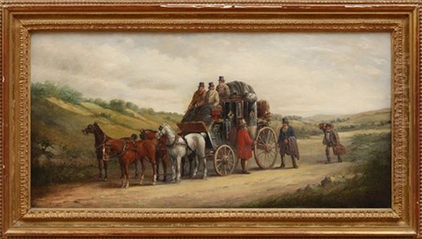 Coaching Scenes (pair) Oil Painting by John Charles Maggs