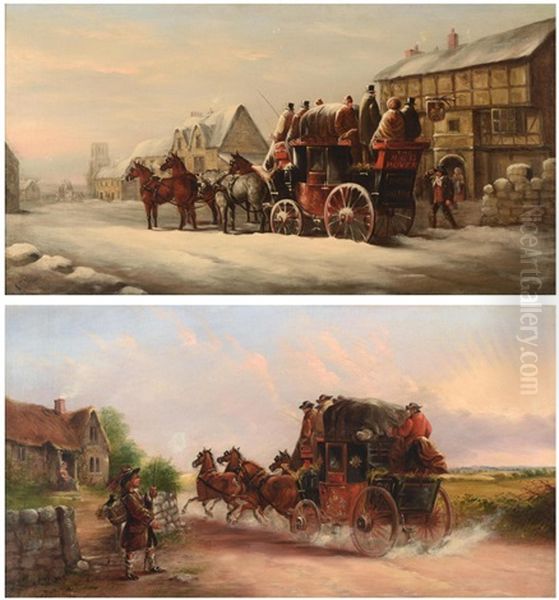 The Chester To Liverpool Coach Oil Painting by John Charles Maggs