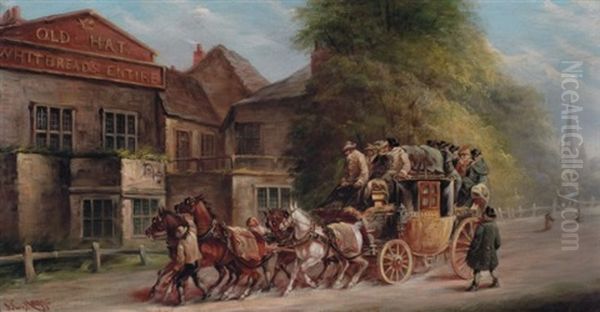 Coaching Scene I Oil Painting by John Charles Maggs