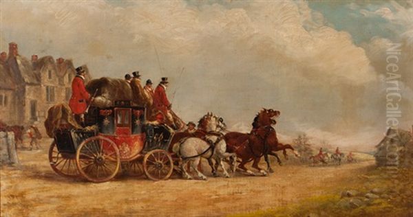 Die Abfahrt Der Postkutsche Oil Painting by John Charles Maggs