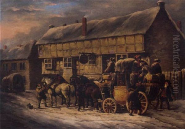 Outside The George Inn, Bath Oil Painting by John Charles Maggs