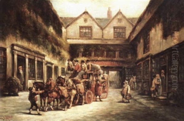 The Bath To Bristol Coach Oil Painting by John Charles Maggs