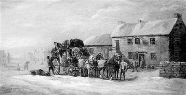 The Bath-taunton-exeter Stagecoach Oil Painting by John Charles Maggs