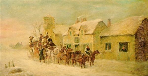 Refreshment At The Bell Inn Oil Painting by John Charles Maggs