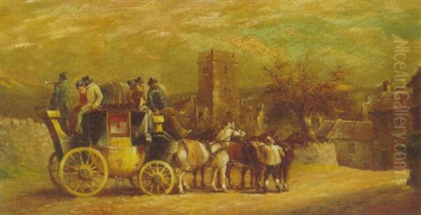 The Barnstaple To London Mail Coach Oil Painting by John Charles Maggs