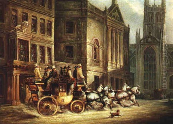 The Nimros Coach Entering Bath Oil Painting by John Charles Maggs