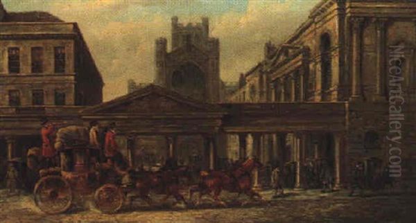 The Abbey Church Yard, Bath Oil Painting by John Charles Maggs