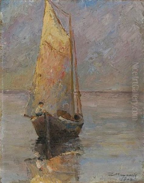 Sailing At Dawn Oil Painting by Vassilis Magiassis