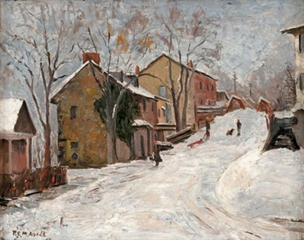 Ferry Street, New Hope Oil Painting by Roscoe Clarence Magill