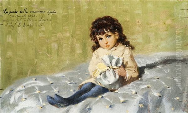 La Bimba Sul Sofa Oil Painting by Emilio Magistretti