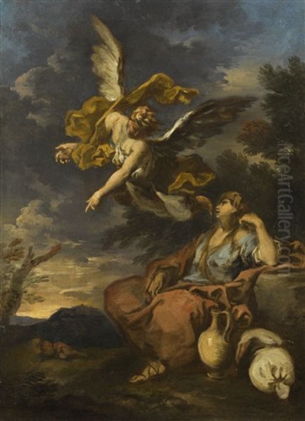 Hagar And The Angel Oil Painting by Alessandro Magnasco