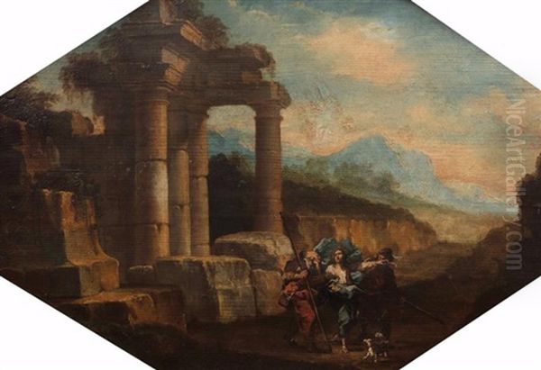 Le Christ Et La Samaritaine Et Les Pelerins D'emmaus (2 Works) Oil Painting by Alessandro Magnasco