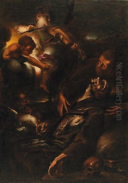 Saint Francis In Ecstasy Oil Painting by Alessandro Magnasco