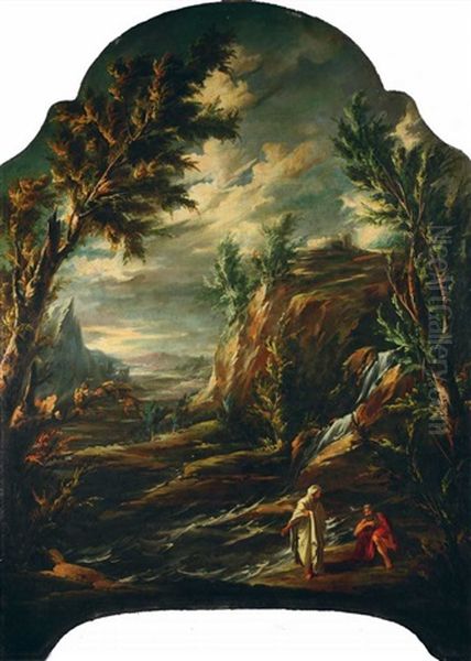 Landschaft Mit Zwei Philosophen Oil Painting by Alessandro Magnasco