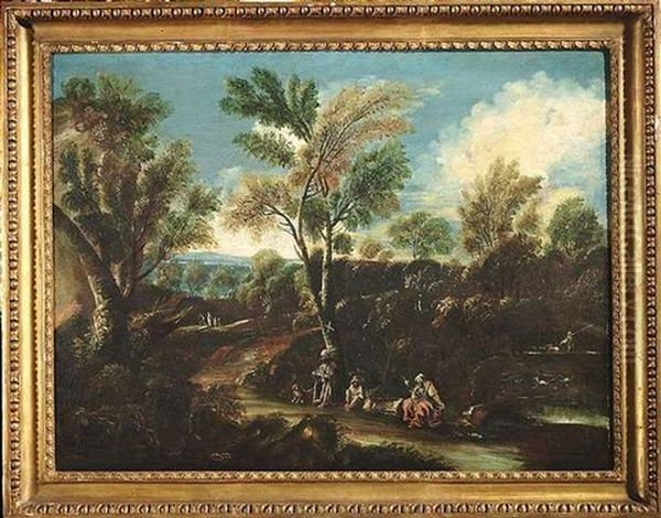 Landschaft Mit Rastenden Landleuten Oil Painting by Alessandro Magnasco