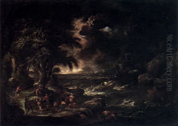 The Shipwreck Of Saint Paul Oil Painting by Alessandro Magnasco