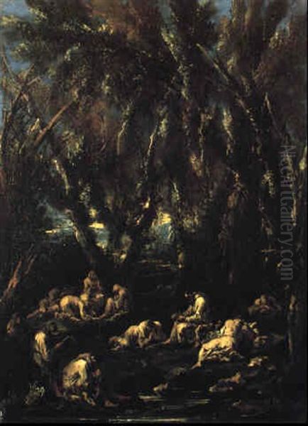 Gruppo Di Monaci In Preghiera Oil Painting by Alessandro Magnasco