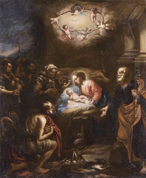 Adoration Of The Shepherds Oil Painting by Stefano Magnasco