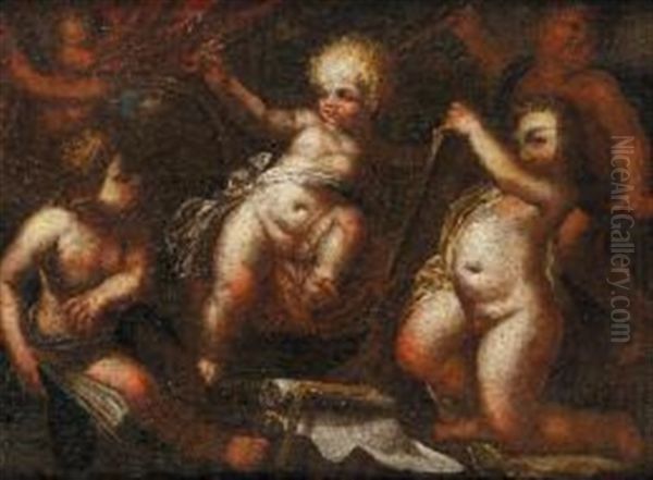 Gioco Di Putti Oil Painting by Stefano Magnasco