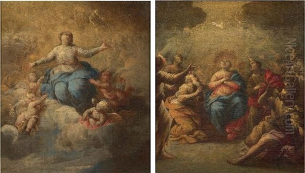 Immacolata (+ Madonna; 2 Works) Oil Painting by Stefano Magnasco