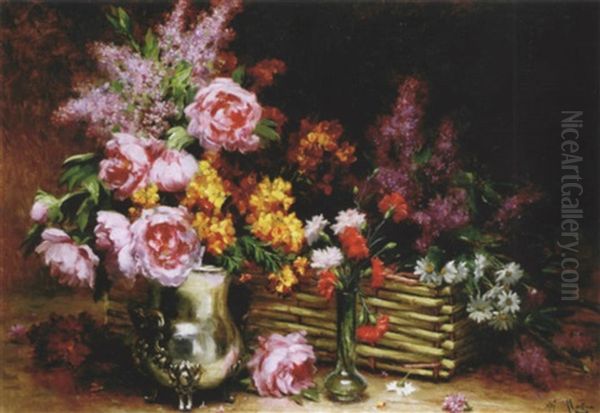 Bouquet De Fleurs Oil Painting by Desire Alfred Magne