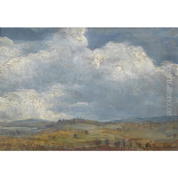 Weite Landschaft Mit Wolken Oil Painting by Gusztav Magyar Mannheimer