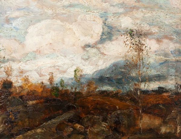 Untitled (landscape) Oil Painting by Gusztav Magyar Mannheimer