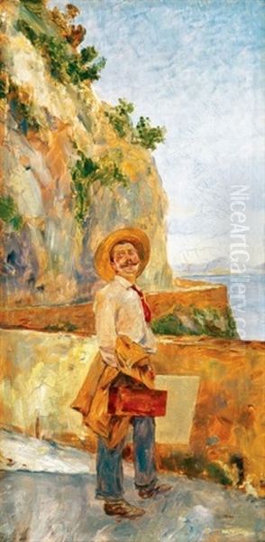 Festo A Tengerparton (painter On The Beach) by Gusztav Magyar Mannheimer