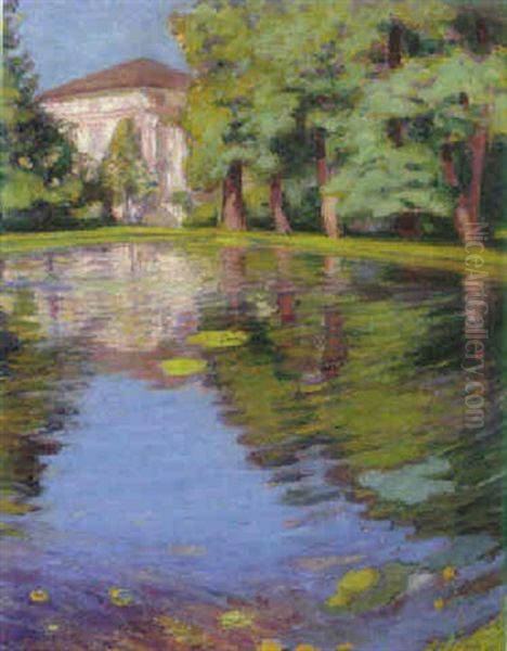 Schlossteich Oil Painting by Marie Magyar