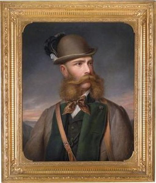 Kaiser Franz Joseph I. Von Osterreich Oil Painting by Edmund Mahlknecht