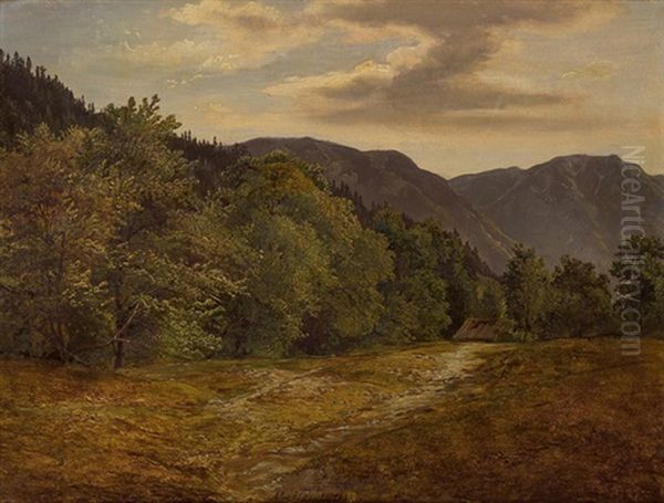 Landschaft Oil Painting by Edmund Mahlknecht