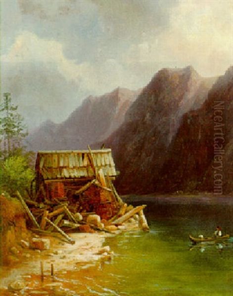 Motiv Vom Hallstattersee Oil Painting by Edmund Mahlknecht