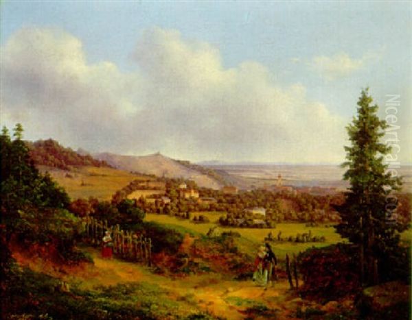 Blick Auf Gumpoldskirchen Oil Painting by Edmund Mahlknecht