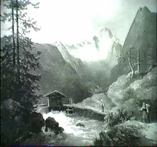 Gebirgstal Am Dachstein Oil Painting by Edmund Mahlknecht