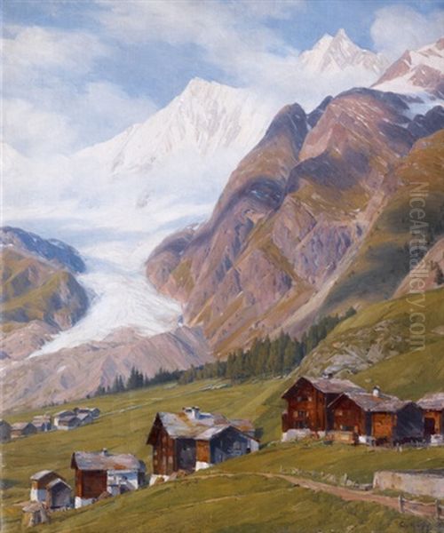 Bei Saas-fee, Wallis Oil Painting by Otto Maehly