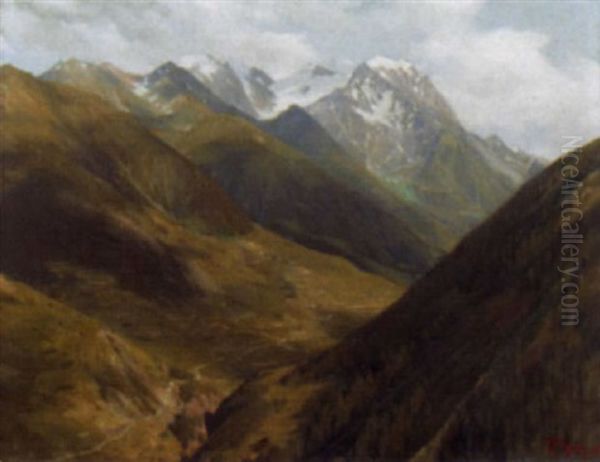 Val D'entremont Et Grand Combin Oil Painting by Otto Maehly