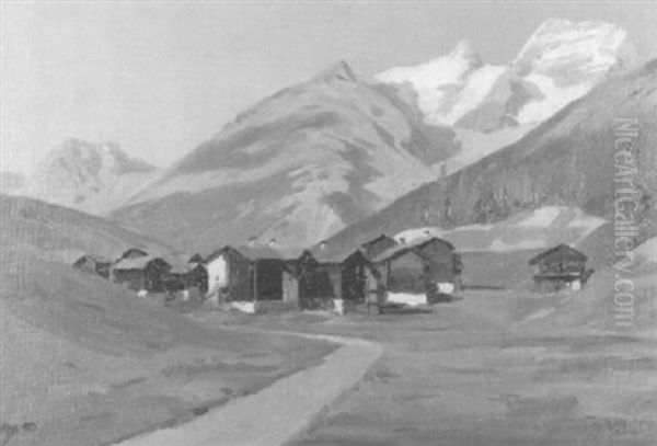 Ansicht Von Saas Fee Oil Painting by Otto Maehly